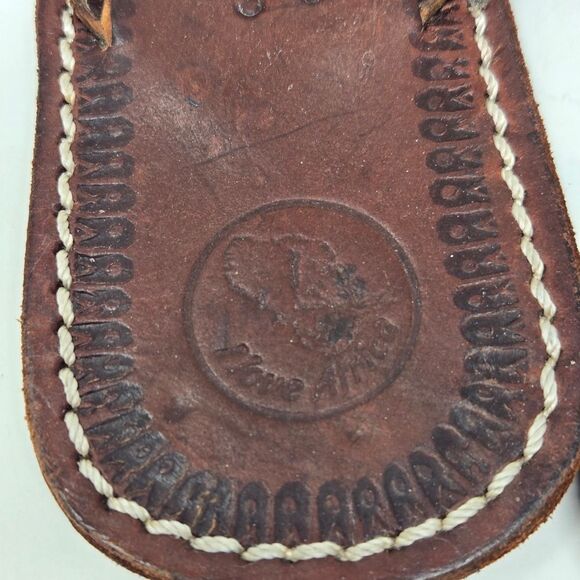 Leather Beaded BOHO Sandals Flip Flops Paisley Sz 39 Colorful Made In Africa - Picture 8 of 12